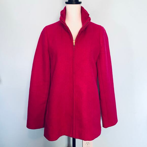 J Crew Factory Village Coat in Neon Plum Wool Blend Size 4 - Picture 6 of 9
